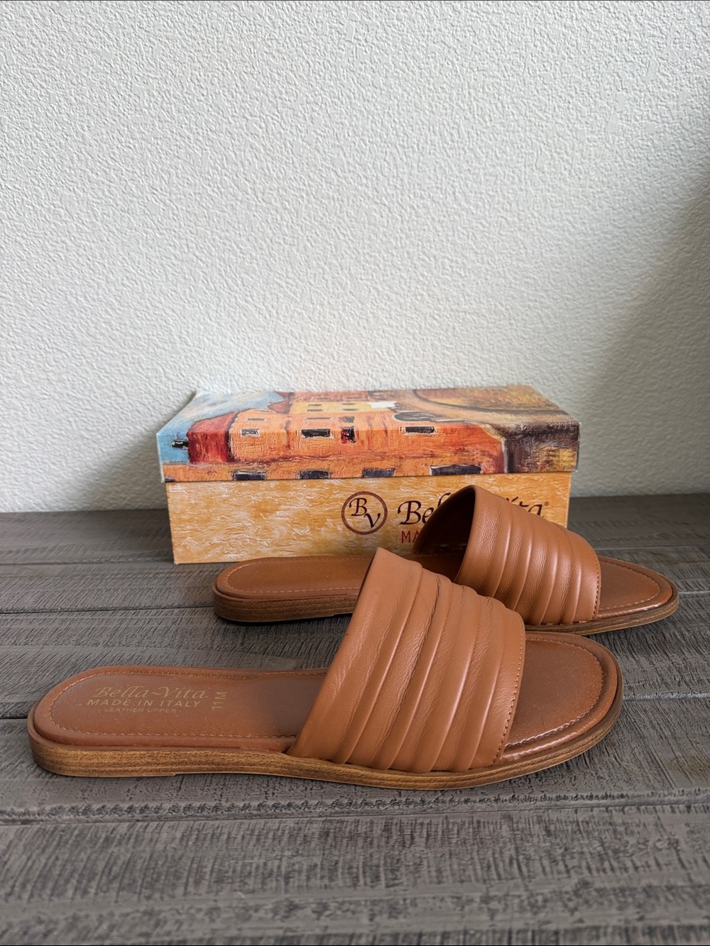 Bella Vita Women's Italy Rya-Italy Flat Slide Sandals NIB